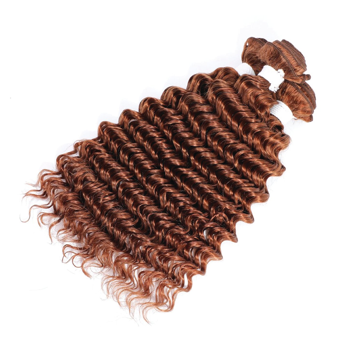 Brazilian Virgin Human Hair Deep Wave Bundles, Color #30, Grade 12A, 3 bundles/package
